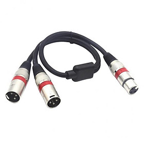 2X XLR Splitter Female To Dual Male 3- Cable Microphone Audio Adapter