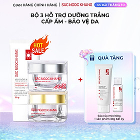 Combo Mờ Nám - Nâng Tông - Bảo Vệ Toàn Diện Kem chống nắng 50g + kem ngày 30ml + kem đêm 30g (Sắc Ngọc Khang Official)