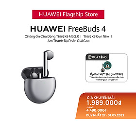 Tai Nghe Bluetooth HUAWEI FreeBuds 4 | Chống Ồn Chủ Động Thiết Kế Mở 2.0 | Thiết Kế Gọn Nhẹ | Âm Thanh Độ Phân Giải Cao | Hàng Chính Hãng