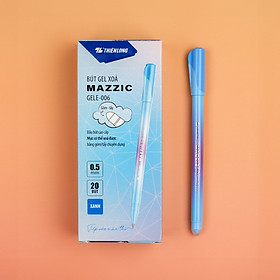 Combo 20 Bút gel xóa được Mazzic ngòi 0.5mm mực xanh/đen/tím có gôm tẩy chuyên dụng trên thân Thiên Long GELE-006