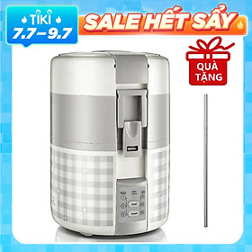 Hộp Cơm Điện Nấu Cơm, Hâm Nóng Thức Ăn Lock&Lock EJR216 2L Kèm Ống Hút Inox 304 - Hàng Chính Hãng