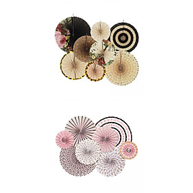2 Set Mini Paper Fans Birthday Baby Shower Wedding Party Hanging Decoration