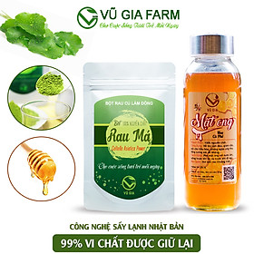 Mật Ong Hoa Cà Phê 420g + Bột Rau Má Sấy Lạnh 50g - Nguyên Chất Vũ Gia