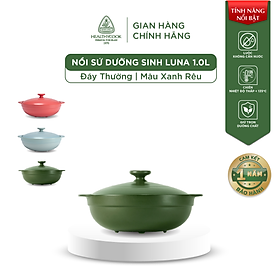 Hình ảnh Nồi Sứ Dưỡng Sinh Minh Long Healthy Cook Luna 1.0 L - Dùng Cho Bếp Gas, Bếp Hồng Ngoại