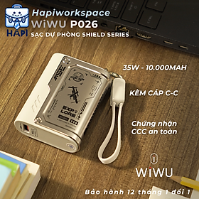 Mua Sạc dự phòng hàng chính hãng WiWU Shield 10.000mAh 35W Wi-P026: Tích hợp cáp Type-C  thiết kế phá cách  độc đáo