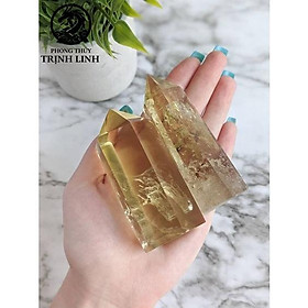 Mua Trụ đá thanh tẩy T.A TÍM VÀNG đậm dùng trong Tarot  reiki  thiền định yoga cân bằng  phong thủy (KHÔNG KÈM ĐẾ)