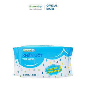 Khăn ướt Pharmacity Wet Wipes Gói 20 tờ