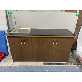 Mua Tủ Bếp Nhựa Đài Loan Cao 81cm Ngang 1m45 Bồn Đơn Màu Óc Chó TB030