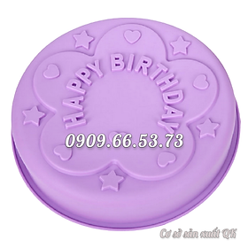 Khuôn rau câu silicon Happy Birthday loại 28 cm – Mã số 1012