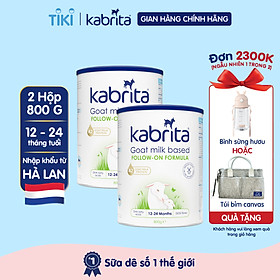 Combo 2 lon sữa dê kabrita số 2 cho trẻ từ 12- 24 tháng - lon 800g