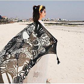 Khăn choàng thổ cẩm đi biển thời trang, chất đẹp, size 190 x 95cm | KC002