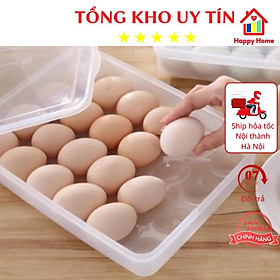 Hộp đựng trứng 24 quả có nắp đậy nhựa Việt Nhật, khay bảo quản trứng không bị vỡ chắc chắn Happy Home