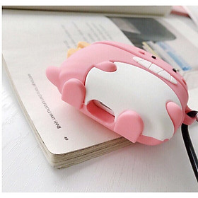 Ốp bao vỏ dành cho airpods 1/2/pro, hình khủng long xanh mint silicon chống bẩn, dẻo mịn