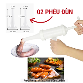 Dụng cụ nhồi xúc xích, lạp xưởng, nhồi thịt dồi sụn - Hàng loại 1 nhựa PP an toàn ống nhồi dày dặn và thanh vặn ren to