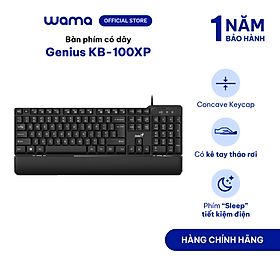 Bàn phím có dây Genius KB-100X - fullsize, kết nối USB, có phím số, 12 phím chức năng, thêm phím "Sleep", Hàng chính hãng, Bảo hành 1 năm