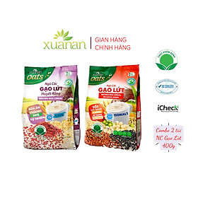 Hình ảnh Combo Ngũ Cốc Gạo Lứt Huyết Rồng ít đường 400G + N.Cốc Gạo Lứt No Sugar[đường ăn kiêng]400G(Tặng Kèm 2 Túi Yến Mạch 150G)