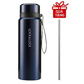 Bình Giữ Nhiệt 800ml Lock&Lock Vacuum Bottle LHC6180 - Hàng Chính Hãng, Bằng Thép Không Gỉ, Có Lưới Lọc Trà Bằng Inox, Mức Giữ Nhiệt Vượt Trội Tặng Kèm Ống Hút Inox