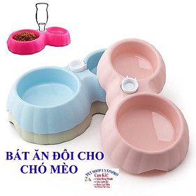 BÁT ĂN ĐÔI CHO PET THÚ CƯNG CHÓ MÈO Hình trái bí ngô Thiết kế chống trượt Dài 30cm Không kèm bình - Xanh Lá Nhạt