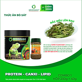 Thức ăn bò sát Iguana Baby - GREENABC dùng cho Rồng Nam Mỹ từ mới nở cho đến 9x giúp tăng kích thước, lên màu đẹp, phòng chống MBD, teo đuôi – Hộp 230g