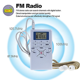 Máy radio mini bỏ túi Dual Band LCD Stereo