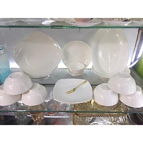 Mua Combo Bộ Bát đĩa trắng Cao Cấp 14 món  chuẩn mâm cỗ việt nam