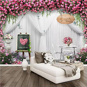 Mua Tranh dán tường 3D giàn hoa hồng 1 H114