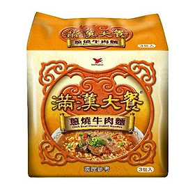 Mì ăn liền thịt bò hành lá Đài Loan Man Han Feast (3 gói)