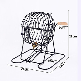 [Cỡ Trung] Lồng cầu kim loại quay xổ số bốc thăm trúng thưởng cao 30 cm Trò chơi lô tô sự kiện may mắn sang trọng