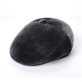 Mũ nồi dày nhung mùa đông nam giả lông chồn Mũ bảo vệ tai ấm áp dành cho nam giới trung niên và người cao tuổi dona23122801