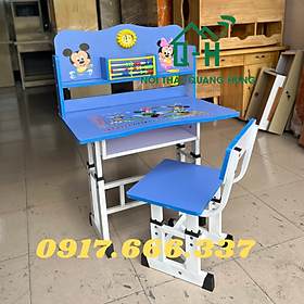 Mua BỘ BÀN HỌC SINH LẮP RÁP MÀU XANH DƯƠNG CHUỘT MICKEY DÀNH CHO BÉ HỌC TẠI NHÀ