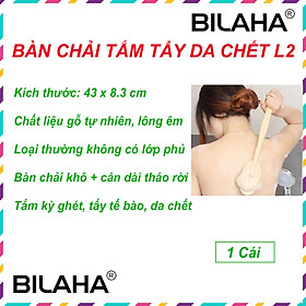 Bàn chải da khô, cây chà lưng tắm, cây cọ lưng kỳ ghét loại 1 tẩy tế bào chết cán dài tháo rời 40cm (Hàng Chính Hãng)