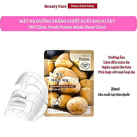 Mặt nạ dưỡng trắng da chiết xuất khoai tây 3W CLINIC FRESH POTATO MASK SHEET 23g