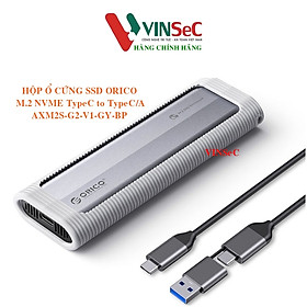 Mua Hộp ổ cứng SSD ORICO TypeC M.2 Dual NVME+SATA ( NGFF ) AXM2S-G2-V1-GY-BP - Hàng Chính Hãng