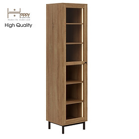 Mua  Happy Home Furniture  CATY   Kệ sách 6 tầng cửa kính size nhỏ tích hợp đèn LED - chân sắt   45cm x 40cm x 180cm (DxRxC)  KSA_018_LED