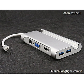 Cáp USB Type-C to HDMI / VGA / Lan + USB 3.0 All in One