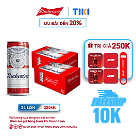 Combo 2 Thùng 24 Lon Bia Budweiser (330ml/ lon)