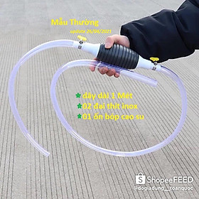 Mua Ống hút xăng dầu chất lỏng bóp tay Cao cấp dây dài tổng 2M tặng kèm Van Khoá