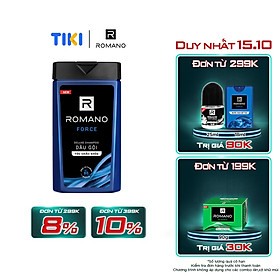 Dầu gội cao cấp Romano Force mạnh mẽ tự tin tóc chắc khỏe 380gr