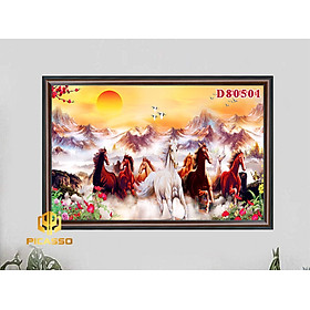 Tranh kính Bát mã tung hoành D602 31 (Được chọn mẫu)
