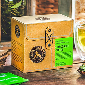 Trà cỏ ngọt túi lọc Langfarm, 25 tép, hộp, mẫu quấn dây kraft