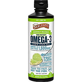 Barlean’s Seriously Delicious Omega-3 High Potency Fish Oil, Key Lime Pie, 16-oz