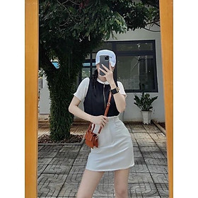 Chân váy chữ A - chất liệu kaki 2 túi ( ảnh thật )