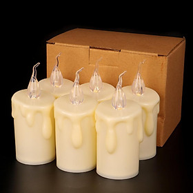 6x Electric LED Tealight Candle Flameless Pillar Candle Warm White 118mm