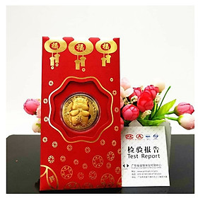 Bao lì xì trâu mạ vàng hót hít 2021 tết Tân Sửu-GD409-LiXi-TrauVang ( giao hình ngẫu nhiên)