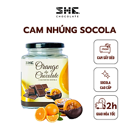 Hình ảnh Cam nhúng socola - Hũ thủy tinh100g - SHE Chocolate - Bổ sung năng lượng, đa dạng vị giác. Quà tặng sức khỏe, quà tặng người thân, dịp lễ, thích hợp ăn vặt