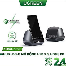 Dock cắm USB-C ra HDMI 4K USB 3.0 HUB 3 port UGREEN 50515 - Hàng Chính Hãng