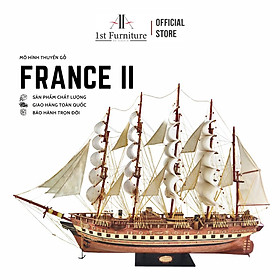 Mô hình Thuyền Cổ FRANCE II cao cấp, mô hình gỗ tự nhiên, lắp ráp sẵn, quà tặng sang trọng 1st FURNITURE