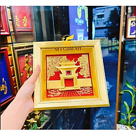 Tranh văn miếu Quốc Tử Giám( 20 x 20cm ) dát vàng MT Gold Art- Hàng chính hãng, trang trí nhà cửa, quà tặng sếp, đối tác, khách hàng.