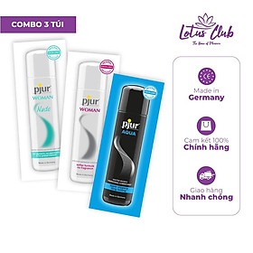 Combo 3 túi gel bôi trơn pjur AQUA 2ml & pjur WOMAN 1.5ml & pjur WOMAN