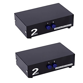 2 Pcs 2 Way 3-RCA Audio Video AV Switch Switcher Input Selector Box Splitter
